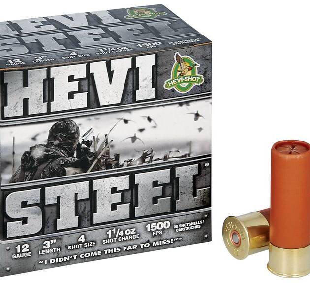 HEVI-SHOT HEVI-STEEL 12GA 3IN 1-1/4OZ #4 25 RD/BX 10 BX/CS