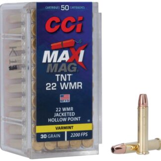 CCI 22 WMR  MAXI MAG 30GR TNT JHP 50 RD/BX 40 BX/CS - .22 Winchester Magnum 0.48 Brass