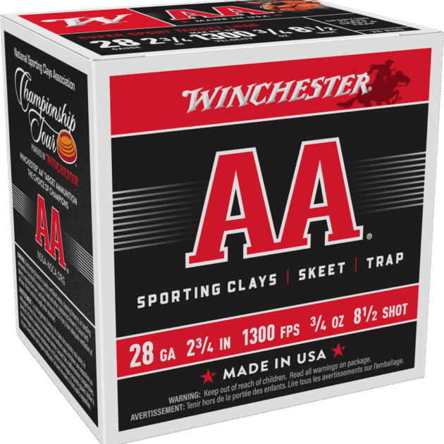 WINCHESTER 28 GA 2-3/4" #8.5 AA SUPER SPORT SC 3/4 OZ 25 RD/BX 10 BX/CS