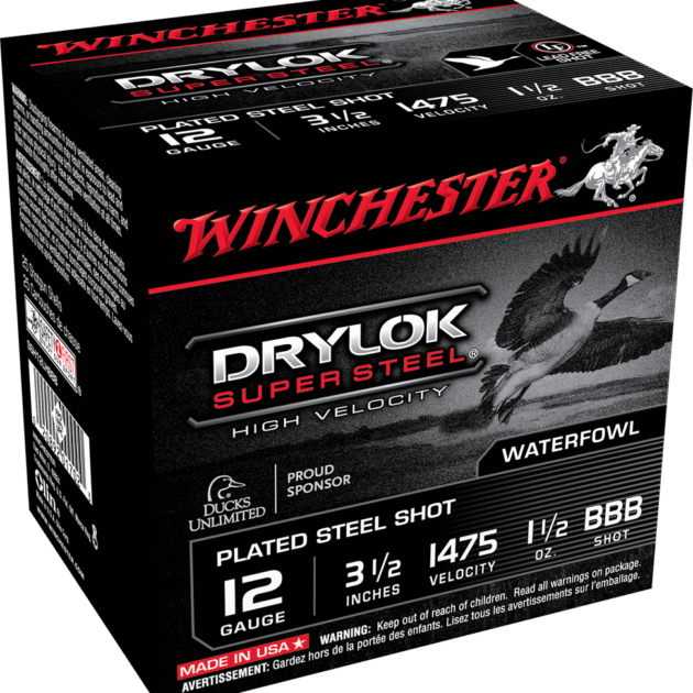 WINCHESTER 12 GA 3-1/2" BB DRYLOK STEEL HV 1-1/2 OZ 25 RD/BX 10 BX/CS