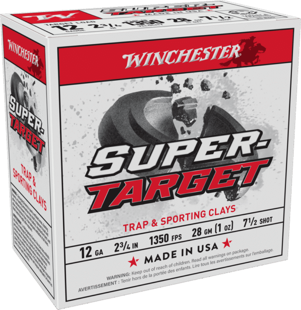 WINCHESTER 12 GA 2-3/4" #7.5 SUPER-TARGET 1 OZ 1350 FPS 25 RD/BX 10 BX/CS