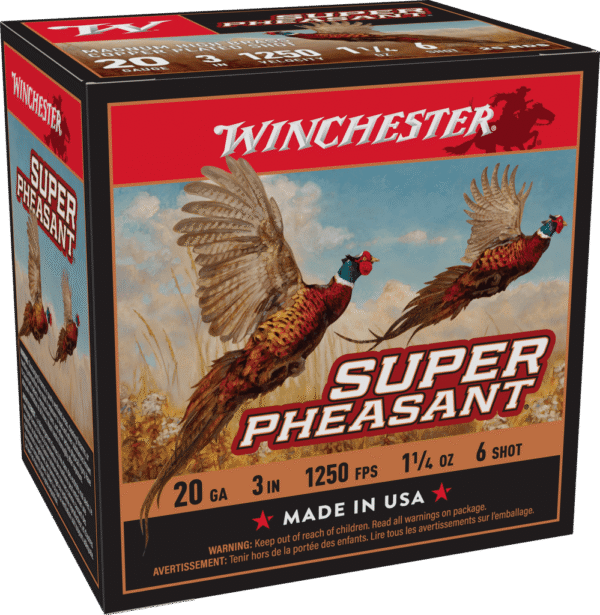 WINCHESTER 20 GA 3" #6 SUPER PHEASANT MAGNUM HB 1-1/4 OZ 25 RD/BX 10 BX/CS
