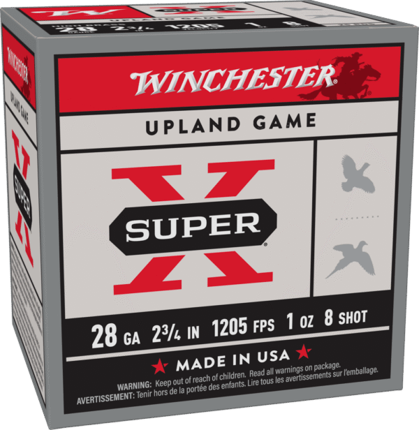 WINCHESTER 28 GA 2-3/4" #8 SUPER-X UPLAND HB 1 OZ 25 RD/BX 10 BX/CS