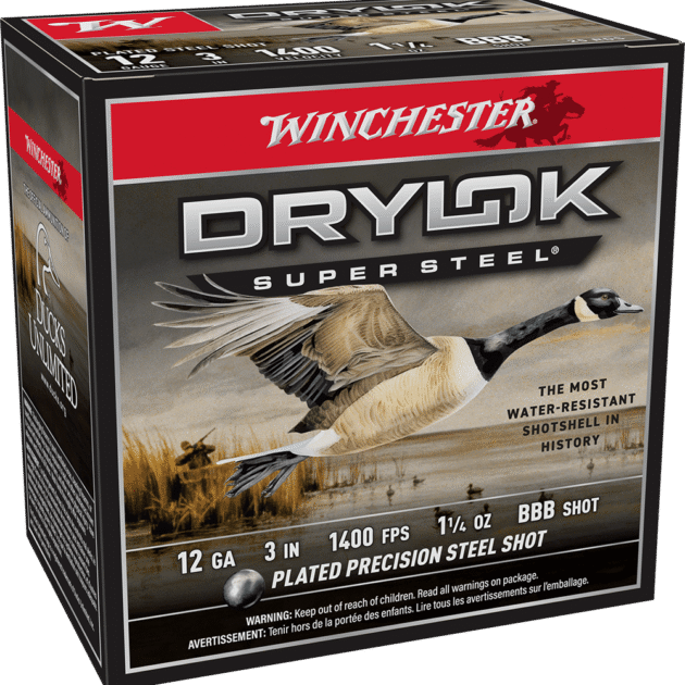 WINCHESTER 12 GA 3" BBB DRYLOK STEEL MAGNUM 1-1/4 OZ 25 RD/BX 10 BX/CS