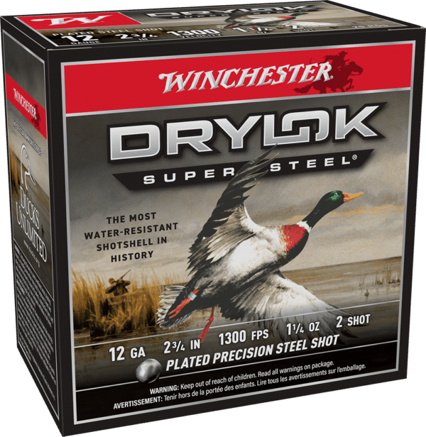 WINCHESTER 12 GA 2-3/4" #2 DRYLOK STEEL MAGNUM 1-1/4 OZ 25 RD/BX 10 BX/CS