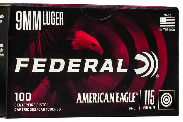 FEDERAL 9MM LUGER 115GR FMJ 100 RD 100 RD/BX 5 BX/CS