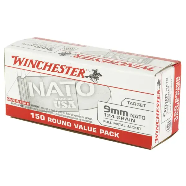 WINCHESTER 9 MM NATO USA TARGET FMJ 124 GR 150 RD/BX 5 BX/CS - Image 2
