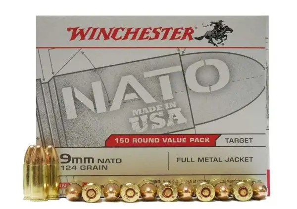 WINCHESTER 9 MM NATO USA TARGET FMJ 124 GR 150 RD/BX 5 BX/CS - Image 4