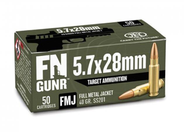 FN GUNR 5.7X28 40G SS201 FMJ 50RD BX 500RD CASE