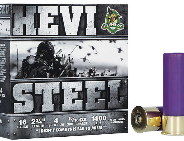 HEVI-SHOT HEVI-STEEL 16GA 2-3/4IN 1OZ #4 25 RD/BX 10 BX/CS