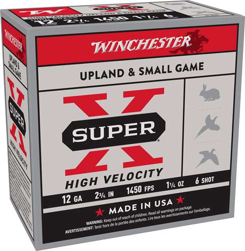 WINCHESTER 12 GA 2-3/4" #6 SUPER-X  HS HIGH VELOCITY 1-1/4 OZ 25 RD/BX 10 BX/CS