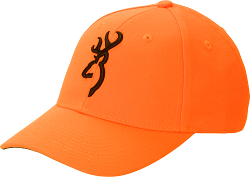 BROWNING CAP SAFETY ORANGE W/ - 3-D BUCK MARK LOGO ADJUSTABLE