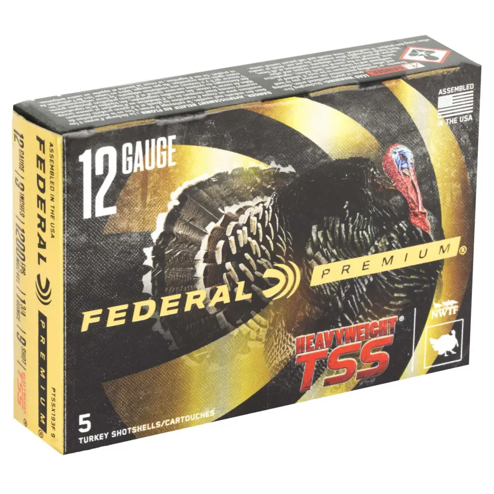FEDERAL PREMIUM TURKEY HEAVYWEIGHT 12GA 3" 1-3/4OZ 9 5 RD/BX 10 BX/CS FEDERAL PREMIUM TURKEY HEAVYWEIGHT 12GA 3" 1-3/4OZ 9 5 RD/BX 10 BX/CS