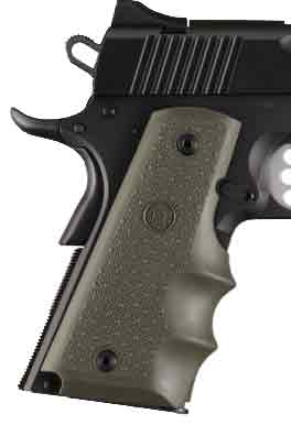 HOGUE GRIPS COLT GOVT MODEL - W/FINGER GROOVES OD GREEN