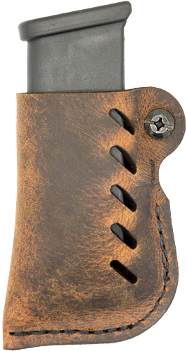 VERSACARRY LEATHER MAG HOLDER - SINGLE STACK FLEX VENT DIS BRN