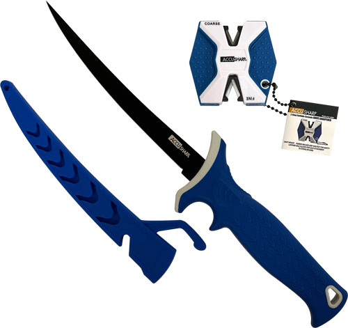 ACCUSHARP FILLET KNIFE W/ TWO- - STEP CARBIDE SHARPENER 6.5"