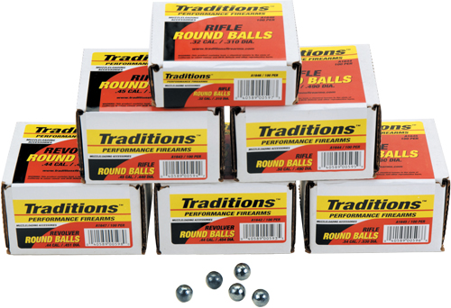 TRADITIONS BULLETS REVOLVER - ROUNDBALL 44CAL .4546 100PK