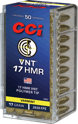 CCI VNT 17HMR 17GR VARMINT - TIPPED 2650FPS  50RD 40BX/CS