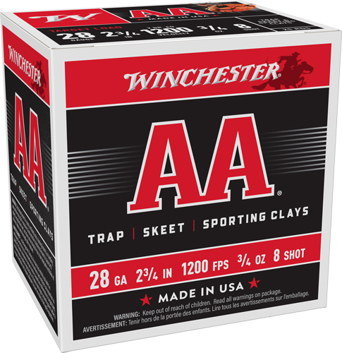WINCHESTER AA 28GA 2.75" 3/4OZ - #8 1200FPS 250RD CASE LOT WINCHESTER AA 28GA 2.75" 3/4OZ - #8 1200FPS 250RD CASE LOT - Image 2