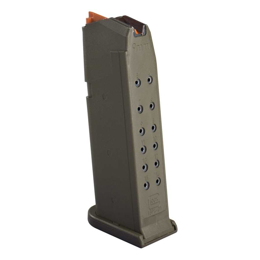 GLOCK MAGAZINE G19 9MM 15RD ODG PKG GLOCK MAGAZINE G19 9MM 15RD ODG PKG