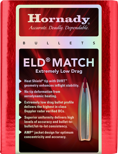 HORNADY BULLETS 6.5MM .264 - 140GR ELD-MATCH 500CT 6BX/CS