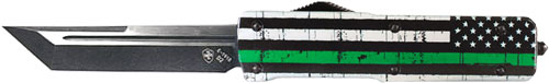 TEMPLAR KNIFE LARGE OTF BACK - THE GREEN 3.5" TANTO ALUMINUM