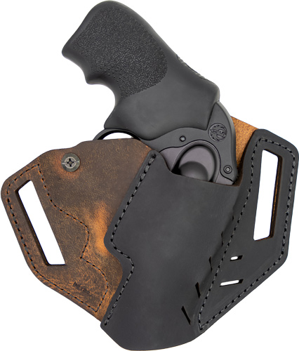 VERSACARRY REVOLVER HOLSTR OWB - RH S&W J FRAMES 2" BROWN/BLACK