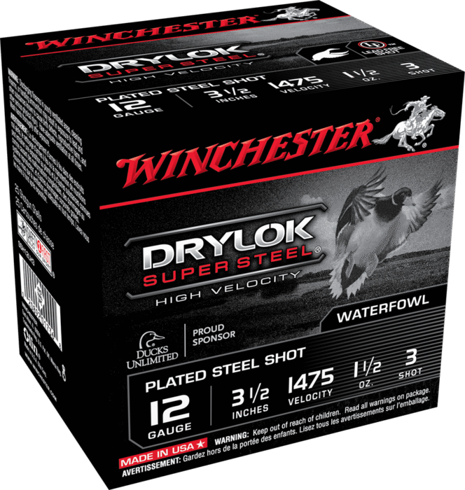 WINCHESTER DRYLOK SPR STEEL HV 12G 3-1/2" #3  1-1/2 OZ 25/250