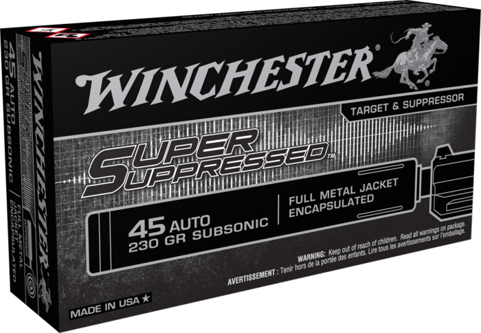 WINCHESTER SUPPRESSED 45ACP 230GR FMJ 50RD BX
