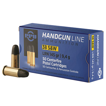 PPU .38 S&W LRM 145GR 50RD BOX 20 BOXES PER CASE