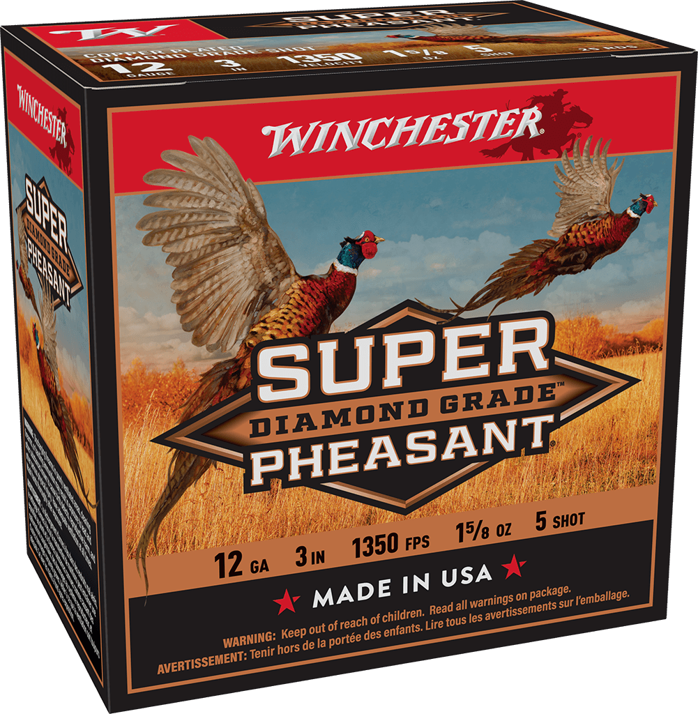 WINCHESTER SUPER PHEASANT DIAMOND GRADE 12 GA 3" #5 1-5/8 OZ 25 RD/BX 10 BX/CS WINCHESTER SUPER PHEASANT DIAMOND GRADE 12 GA 3" #5 1-5/8 OZ 25 RD/BX 10 BX/CS