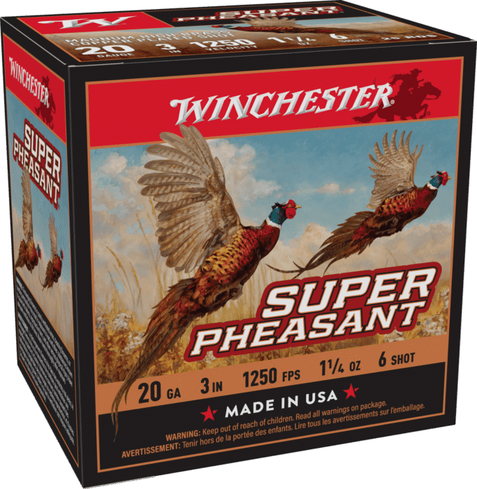WINCHESTER SUPER X PHEASANT 20 GA 3" #6  HB 1-1/4 OZ 25 RD/BX 10 BX/CS