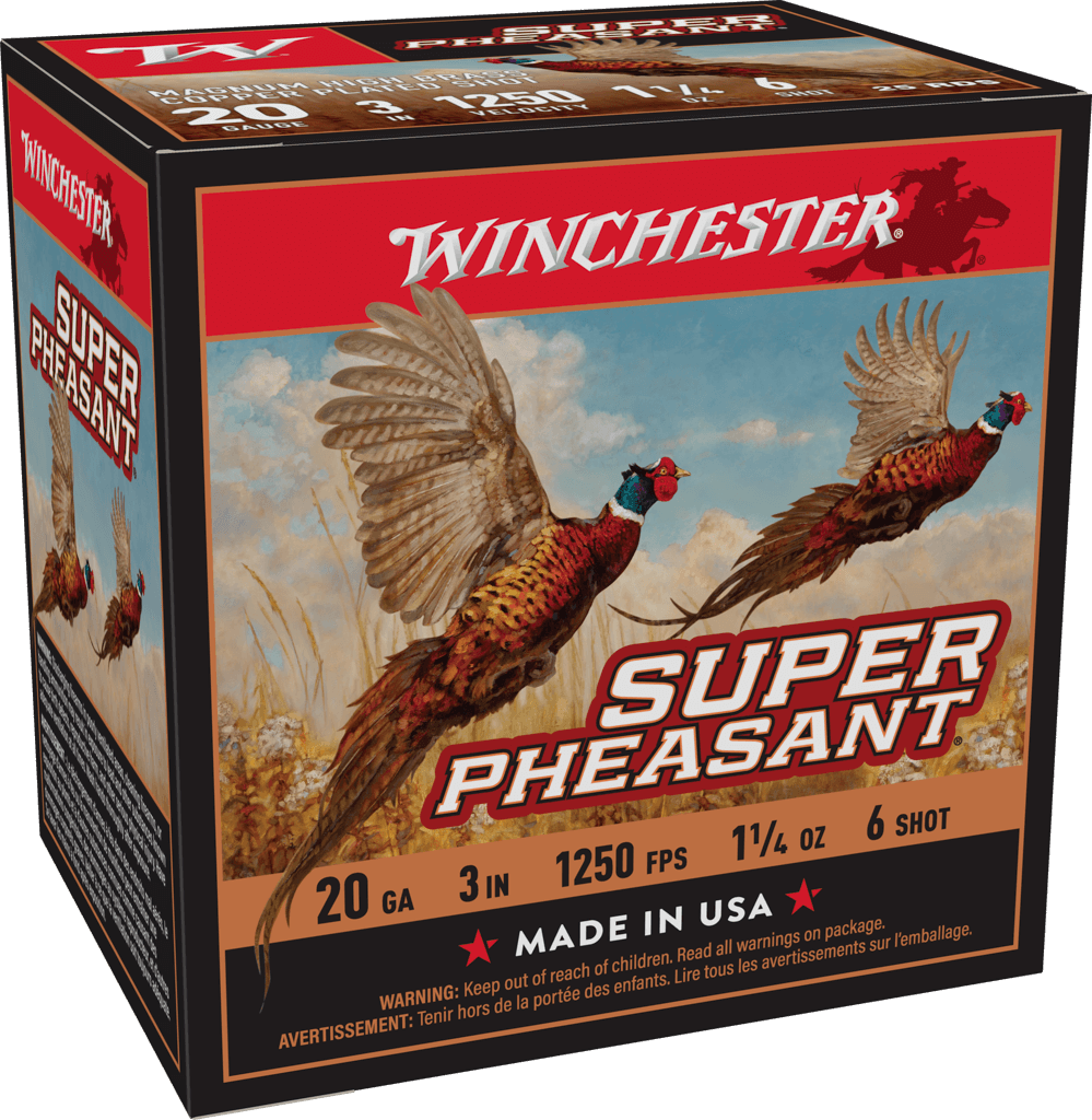 WINCHESTER SUPER X PHEASANT 20 GA 3" #6 HB 1-1/4 OZ 25 RD/BX 10 BX/CS WINCHESTER SUPER X PHEASANT 20 GA 3" #6 HB 1-1/4 OZ 25 RD/BX 10 BX/CS