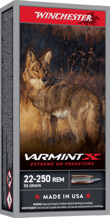 WINCHESTER 22-250 REM VARMINTX XP 55 GR 20 RD/BX 10 BX/CS