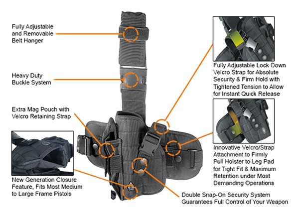 UTG HOLSTER SPECIAL OPS LEFT - HAND TACTICAL LEG HOLSTER BLK UTG HOLSTER SPECIAL OPS LEFT - HAND TACTICAL LEG HOLSTER BLK - Image 2