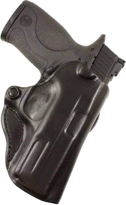 DESANTIS MINI SCABBARD HOLSTER - LH OWB LEATHER S/A HELLCAT BLK