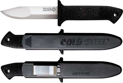 COLD STEEL PEACE MAKER III 4" - PLAIN EDGE BOOT KNIFE W/SHEATH