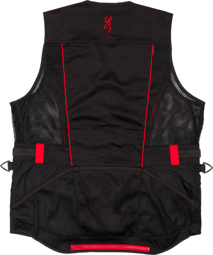 BROWNING ACE SHOOTING VEST - R-HAND MED BLACK/RED TRIM