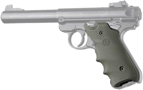 HOGUE GRIPS RUGER MKIV RUBBER - GRIP W/ FINGER GROOVES OD GRN