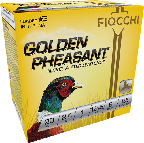 FIOCCHI GOLDEN PHEASANT 20GA - 2.75" 1OZ #6 25RD 10BX/CS