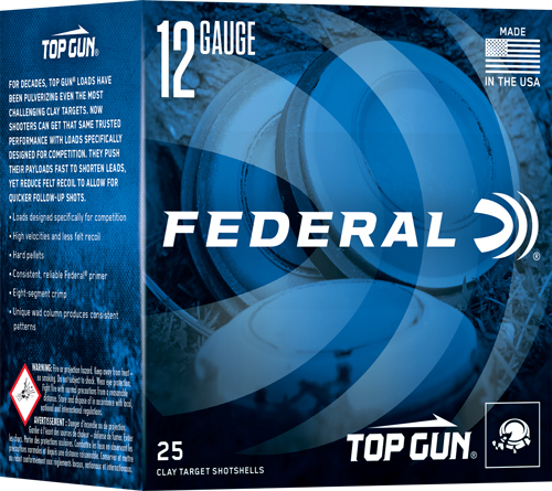 FEDERAL TOP GUN 12GA 1OZ #8 - 1250FPS 250RD CASE LOT