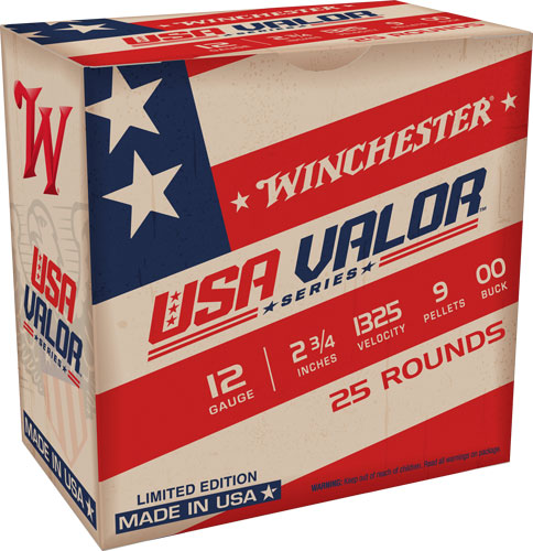 WINCHESTER USA VALOR 12GA - 2.75" 00 BUCK  25RD 10BX/CS