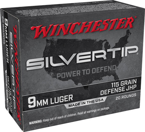 WINCHESTER SILVERTIP 9MM LUGER - 115GR HP 20RD 10BX/CS