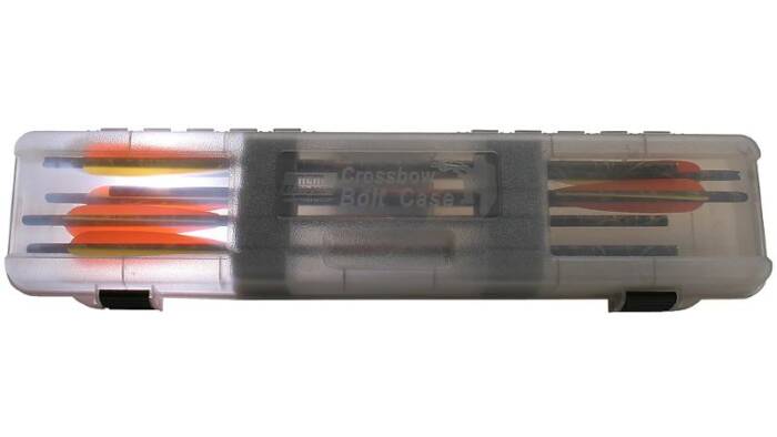 MTM CROSSBOLT CASE HOLDS 12 - BOLTS UP TO 23" CLEAR SMOKE