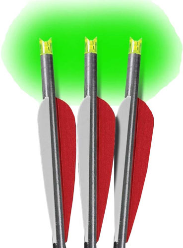 LUMENOK XBOW ARROW 22" BARNETT - HEADHUNTER GREEN CRESCENT 3PK