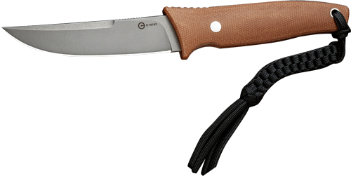 CIVIVI KNIFE TAMASHII 4.07" - BROWN CANVAS/GRAY POLISHED D2