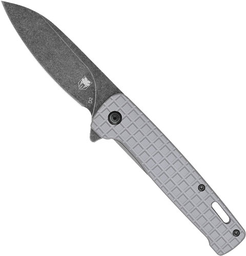 COBRATEC RHINO FOLDER 3.37" - GREY/BLACK STONEWASH D2 BLADE