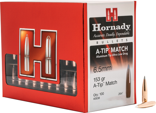 HORNADY BULLETS 6.5MM .264 - 153GR A-TIP  100RD 10BX/CS