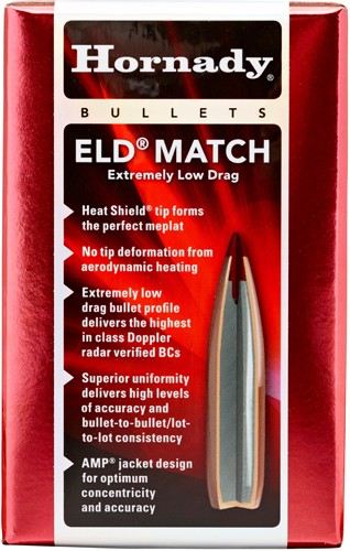 HORNADY BULLETS 30CAL .308 - 155GR ELD-MATCH 100CT 15BX/CS