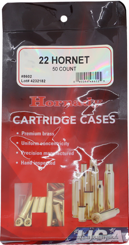 HORNADY UNPRIMED CASES 22 - HORNET 50 PACK 5PK/CS